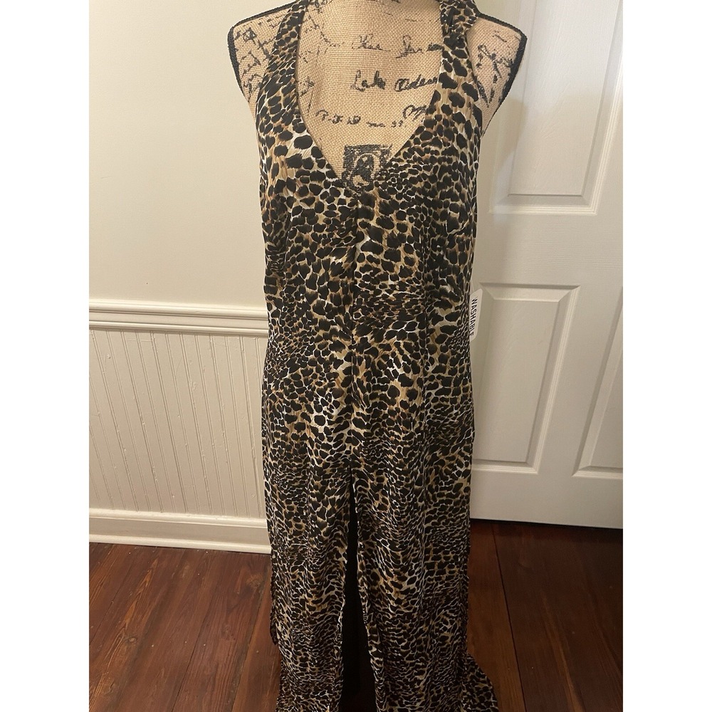Vintage Helene Blake Tags Animal‎ Print Halter Pant Suit Size 16
